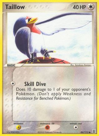 Image of Taillow (86/113) (Stamped) [EX: Delta Species]