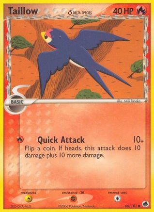 Image of Taillow (66/101) (Delta Species) (Stamped) [EX: Dragon Frontiers]