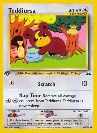 Image of Teddiursa (65/75) [Neo Discovery 1st Edition]