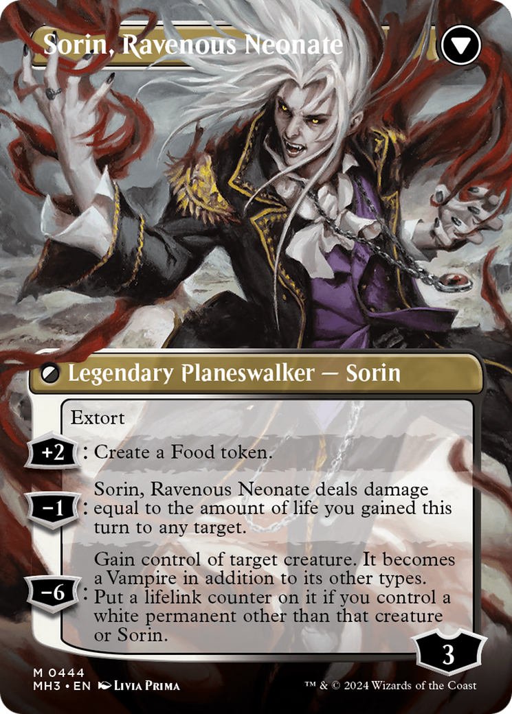 Image of Sorin of House Markov // Sorin, Ravenous Neonate (Borderless) [Modern Horizons 3]