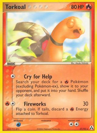 Image of Torkoal (27/92) (Stamped) [EX: Legend Maker]