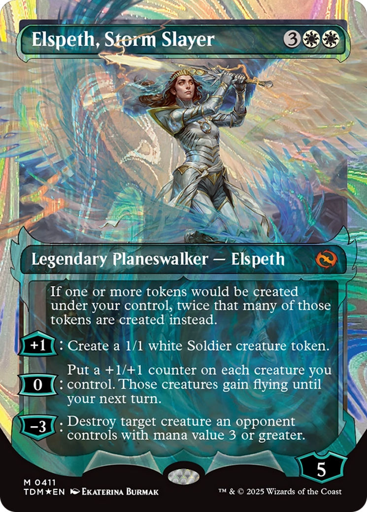 Image of Elspeth, Storm Slayer (Showcase) (Halo Foil) [Tarkir: Dragonstorm]