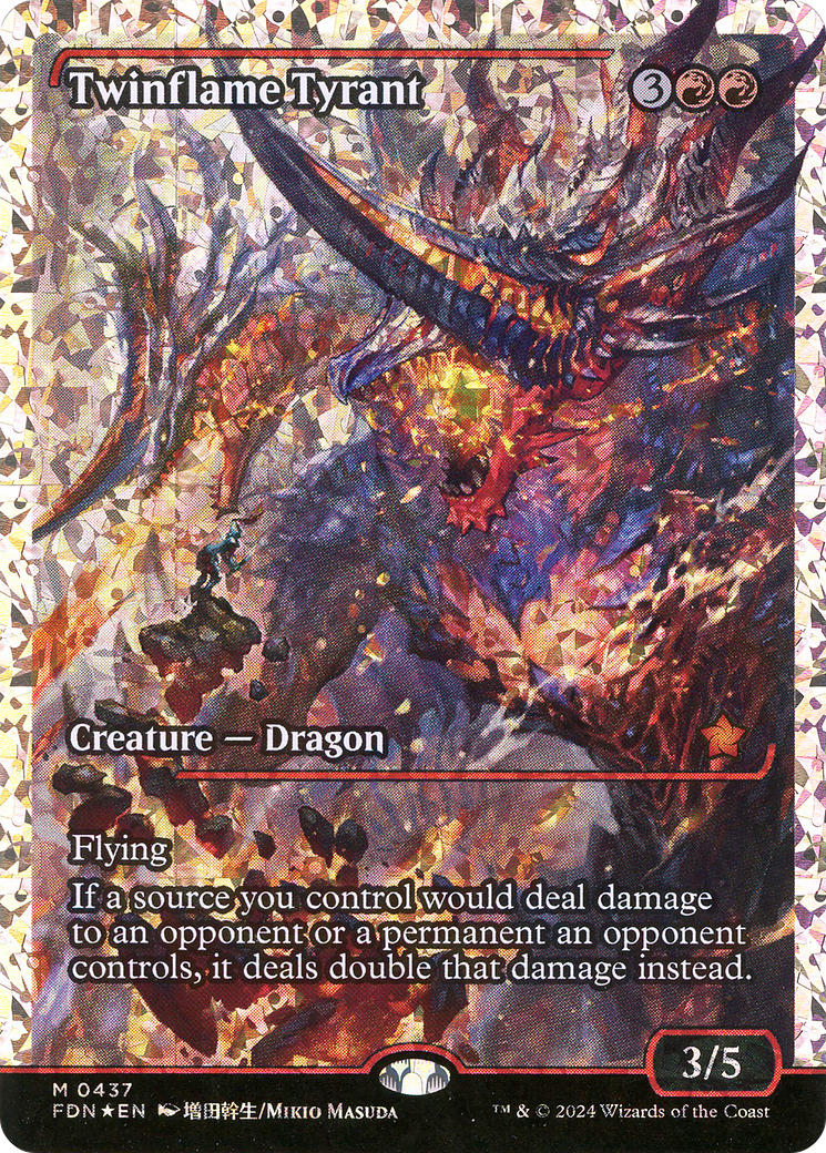 Image of Twinflame Tyrant (Showcase) (Fracture Foil) (Japanese) [Foundations]