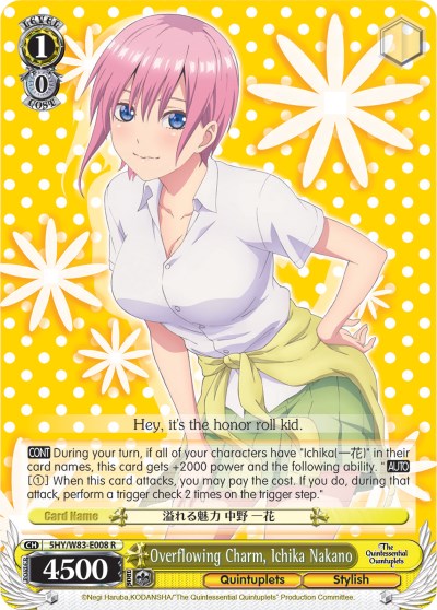Image of Overflowing Charm, Ichika Nakano (5HY/W83-E008 R) [The Quintessential Quintuplets]