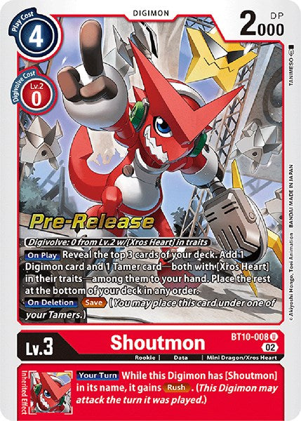 Image of Shoutmon [BT10-008] [Xros Encounter Pre-Release Cards]