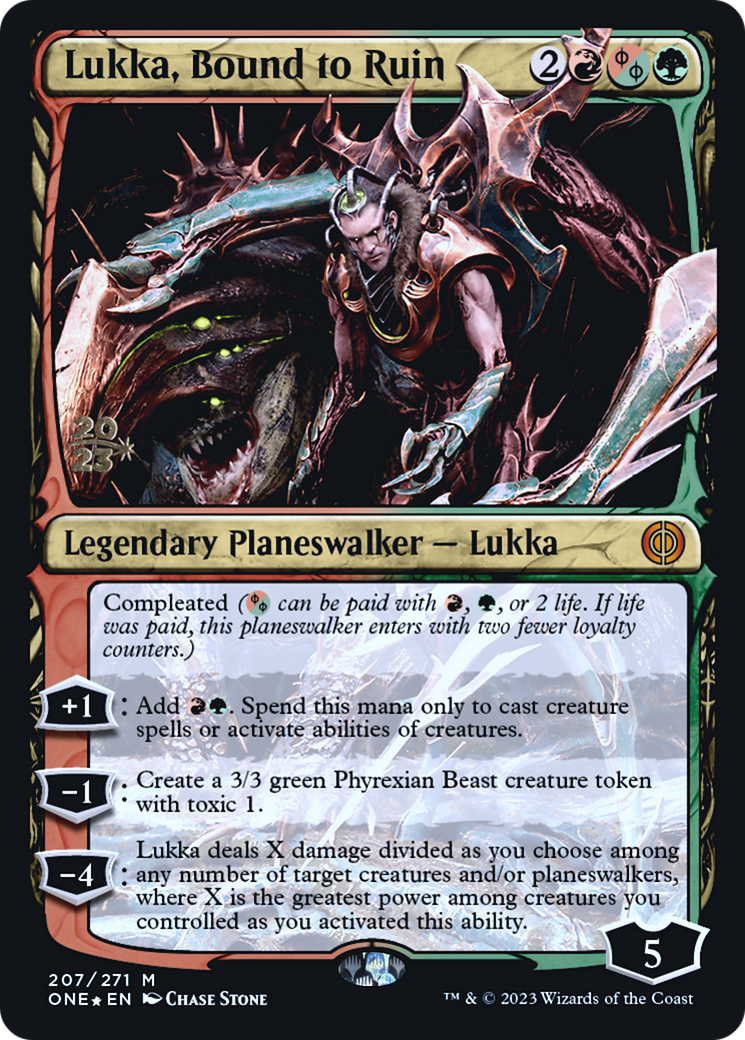 Image of Lukka, Bound to Ruin [Phyrexia: All Will Be One Prerelease Promos]
