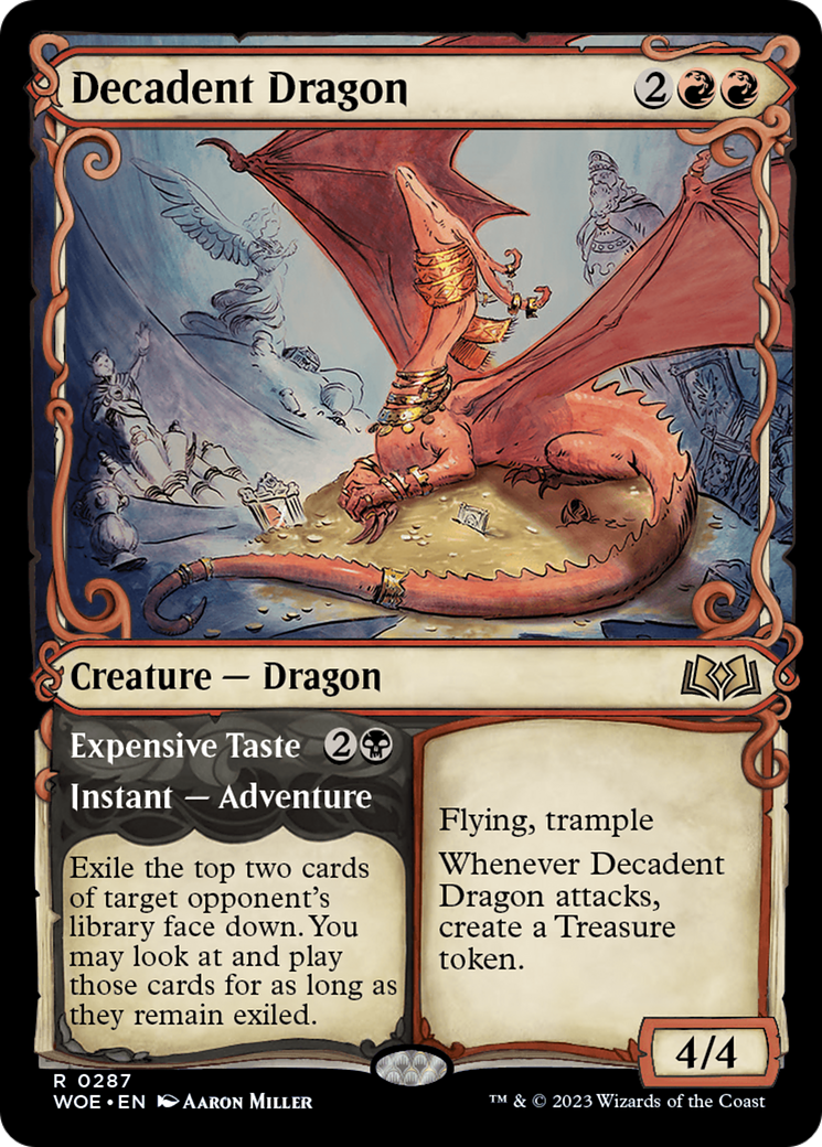 Image of Decadent Dragon // Expensive Taste (Showcase) [Wilds of Eldraine]