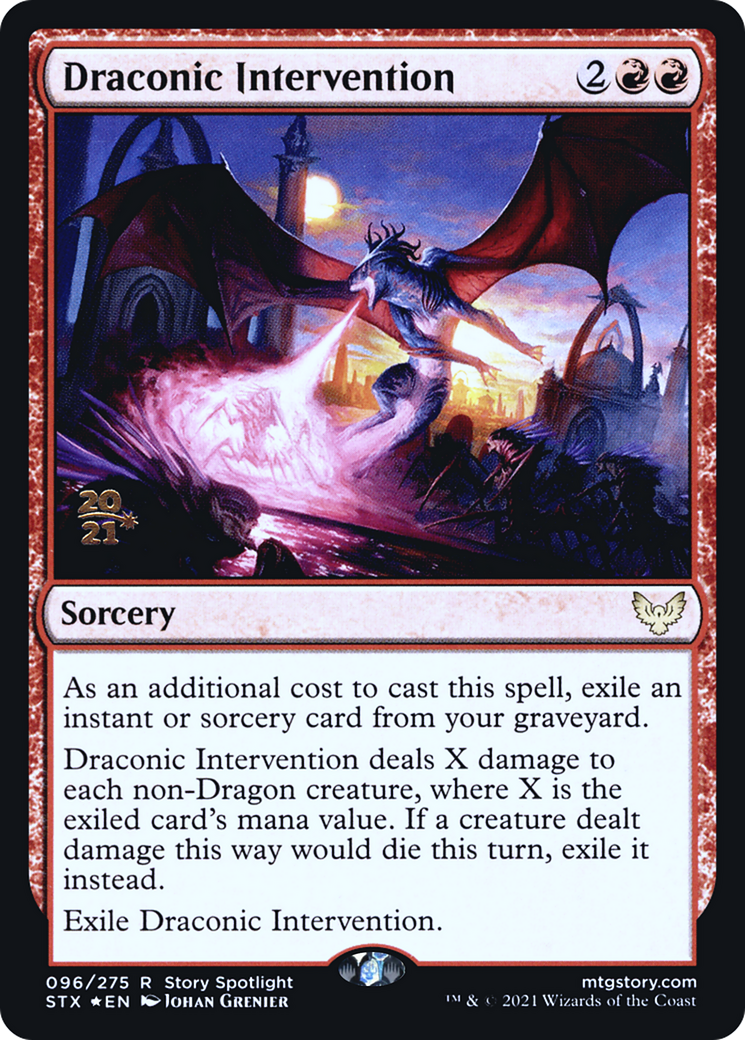 Image of Draconic Intervention [Strixhaven: School of Mages Prerelease Promos]
