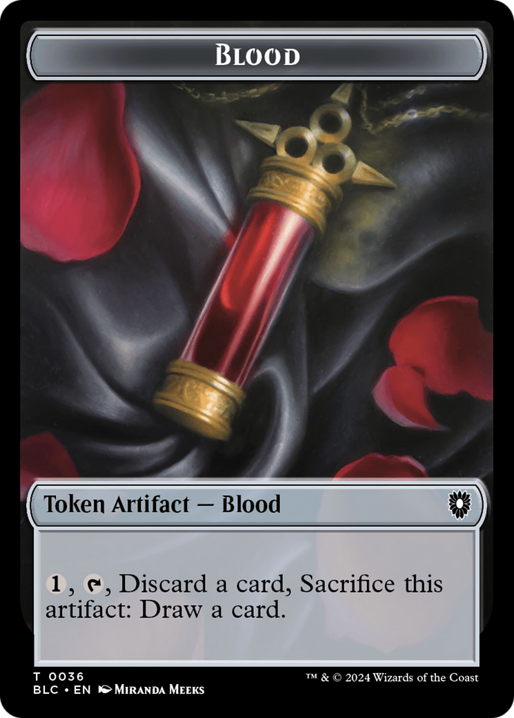 Image of Spider // Blood Double-Sided Token [Bloomburrow Commander Tokens]