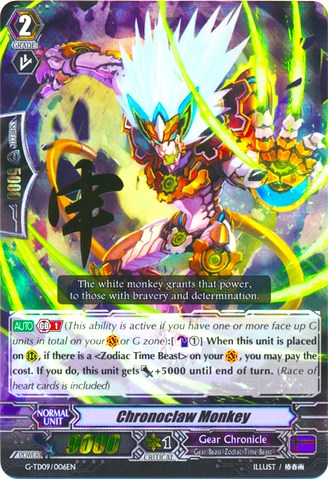 Image of Chronoclaw Monkey (RRR) (G-TD09/006EN) [True Zodiac Time Beasts]