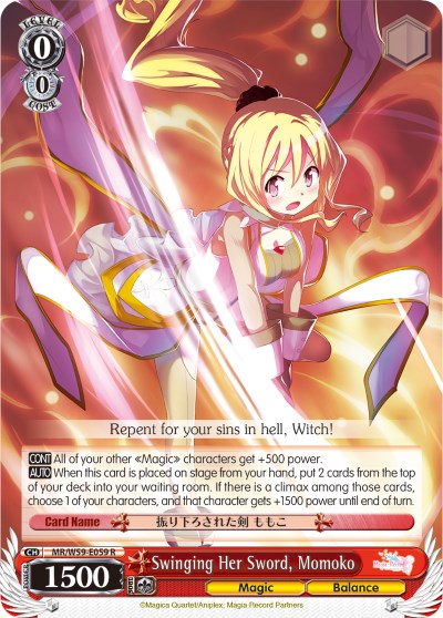 Image of Swinging Her Sword, Momoko (MR/W59-E059 R) [Magia Record: Puella Magi Madoka Magica [Side Story] (Mobile)]