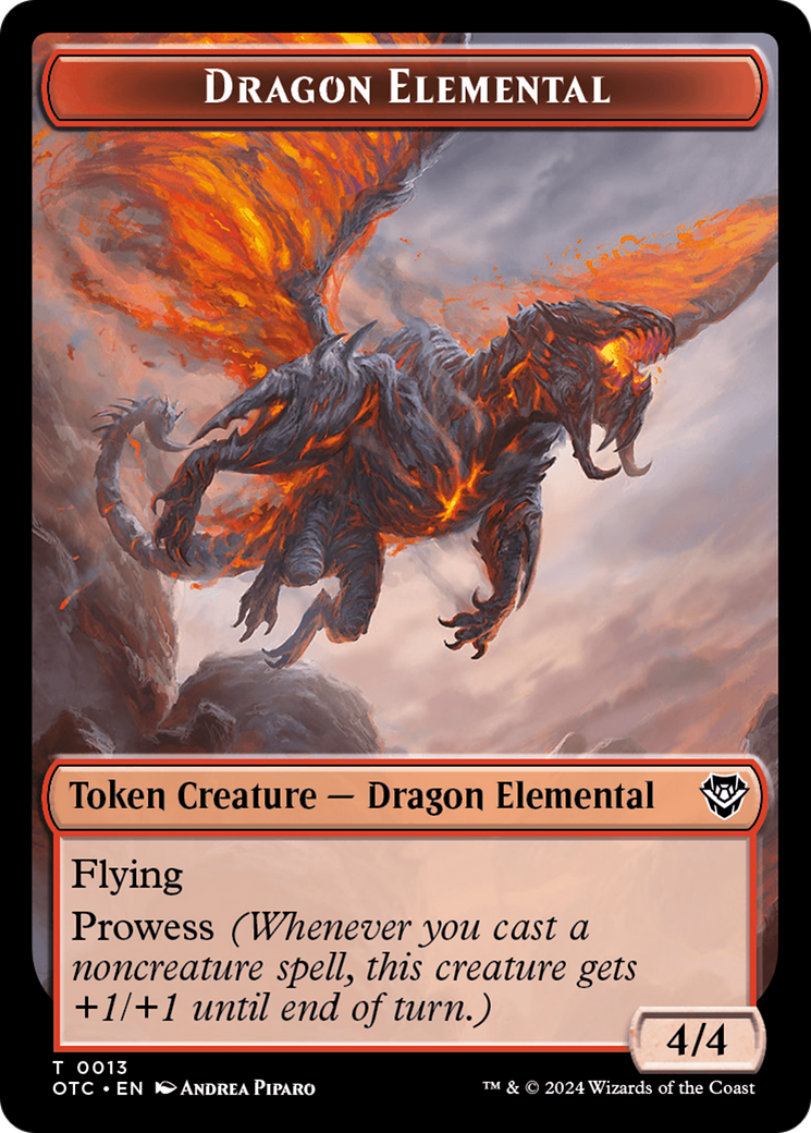 Image of Dragon Elemental // Bird Illusion Double-Sided Token [Outlaws of Thunder Junction Commander Tokens]