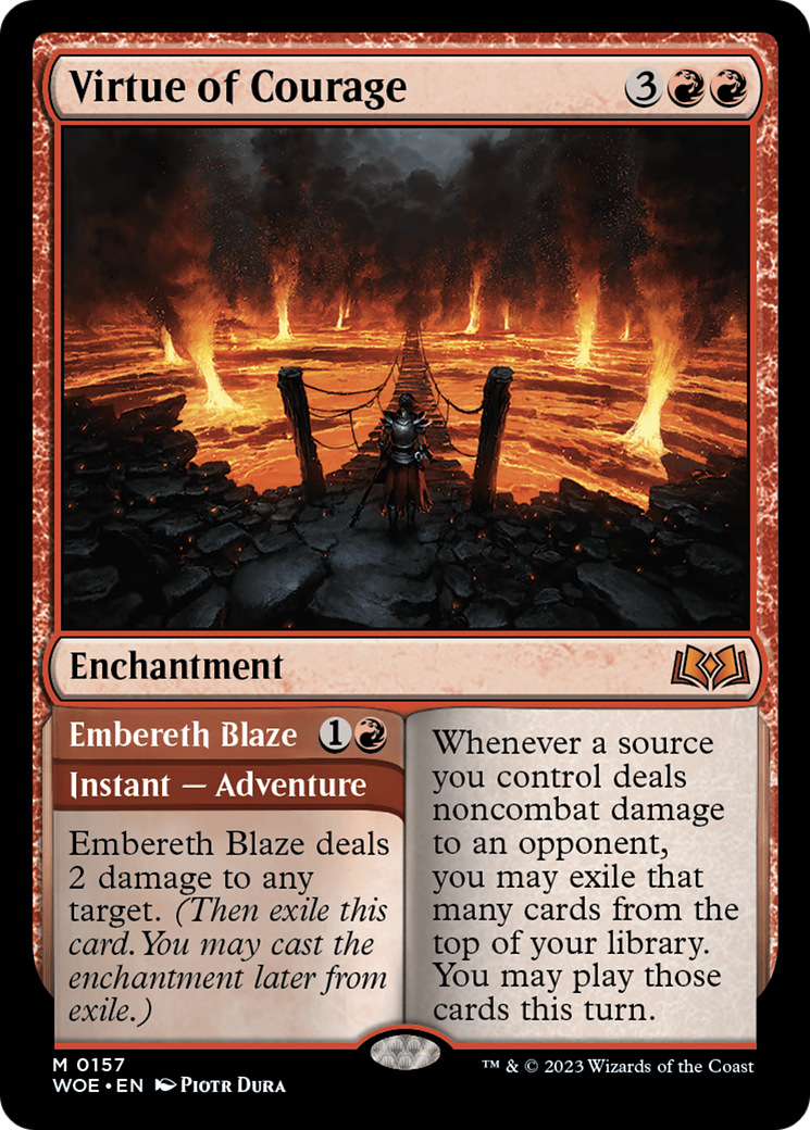 Image of Virtue of Courage // Embereth Blaze [Wilds of Eldraine]