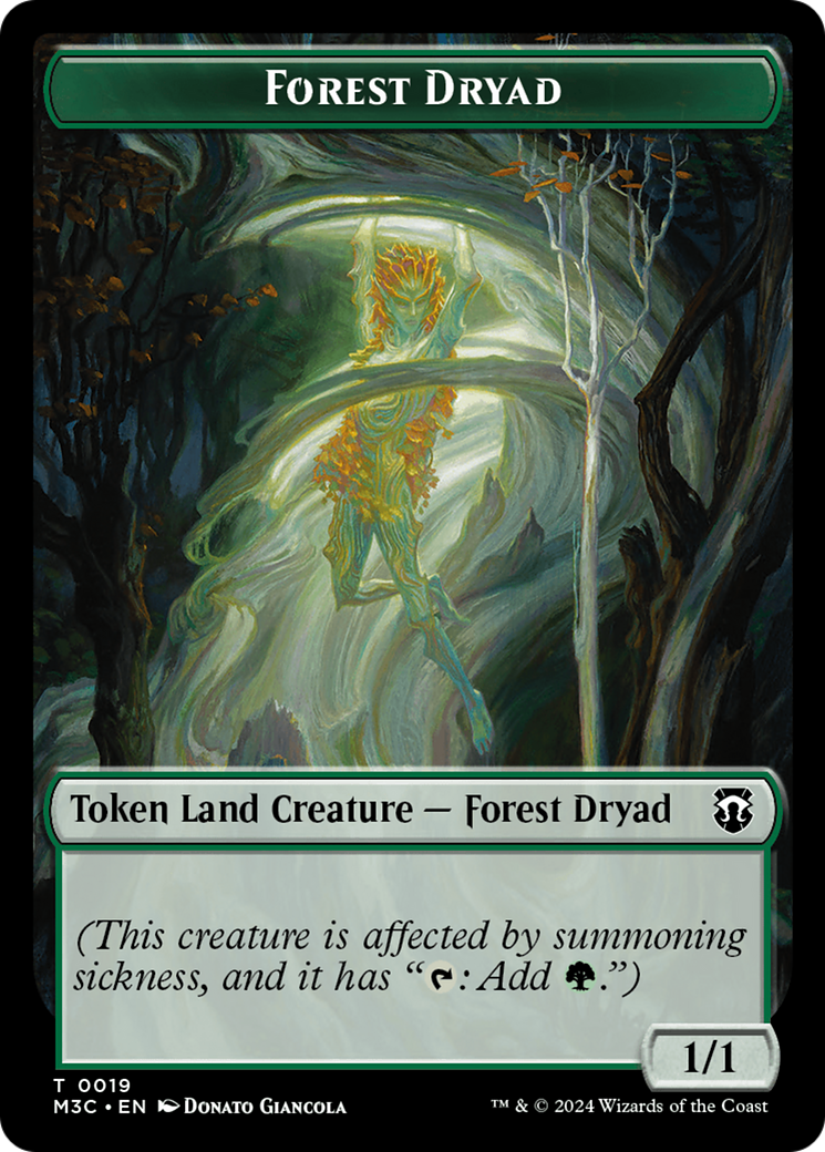 Image of Boar (Ripple Foil) // Forest Dryad Double-Sided Token [Modern Horizons 3 Commander Tokens]