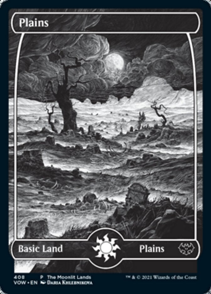 Image of Plains (The Moonlit Lands) (Foil Etched) [Innistrad: Crimson Vow Promos]