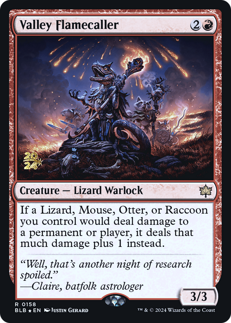 Image of Valley Flamecaller [Bloomburrow Prerelease Promos]
