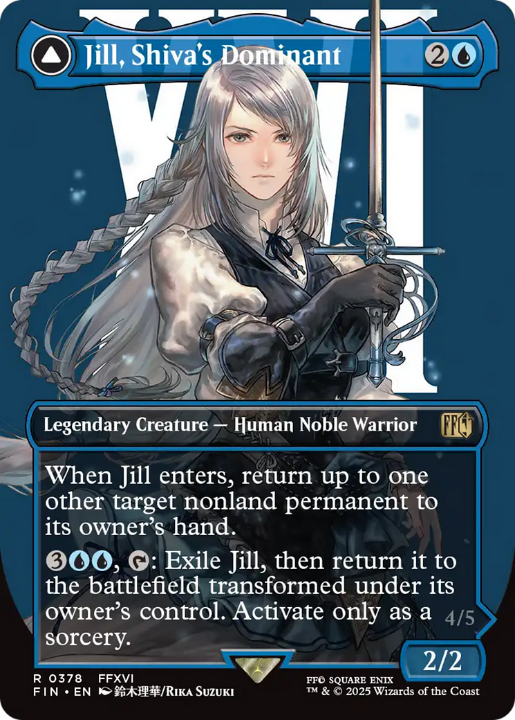 Image of Jill, Shiva's Dominant // Shiva, Warden of Ice (Borderless) [FINAL FANTASY]