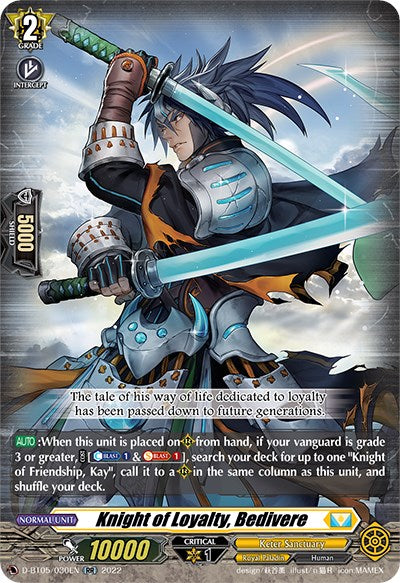Image of Knight of Loyalty, Bedivere (D-BT05/030EN) [Triumphant Return of the Brave Heroes]