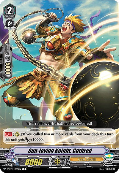 Image of Sun-loving Knight, Cuthred (V-BT12/060EN) [Divine Lightning Radiance]