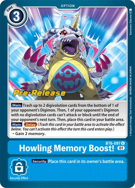 Image of Howling Memory Boost! [BT6-097] [Double Diamond Pre-Release Cards]