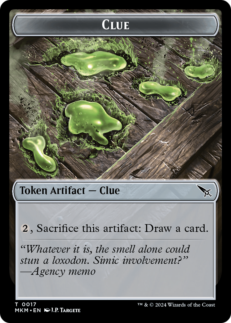 Image of Clue (0017) // A 0044 Double-Sided Token [Murders at Karlov Manor Tokens]