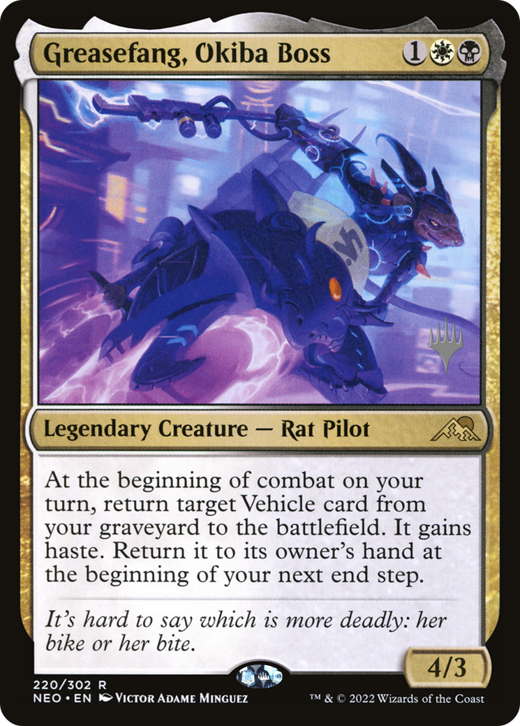 Image of Greasefang, Okiba Boss (Promo Pack) [Kamigawa: Neon Dynasty Promos]