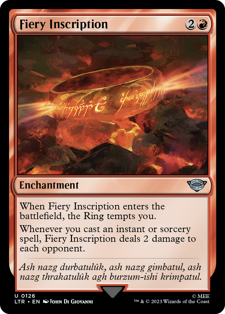Image of Fiery Inscription [The Lord of the Rings: Tales of Middle-Earth]