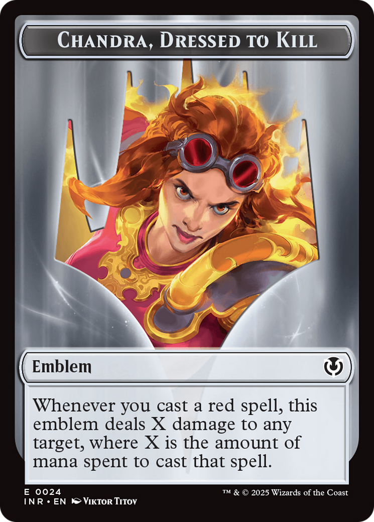 Image of Human (0014) // Emblem - Chandra, Dressed to Kill Double-Sided Token [Innistrad Remastered Tokens]