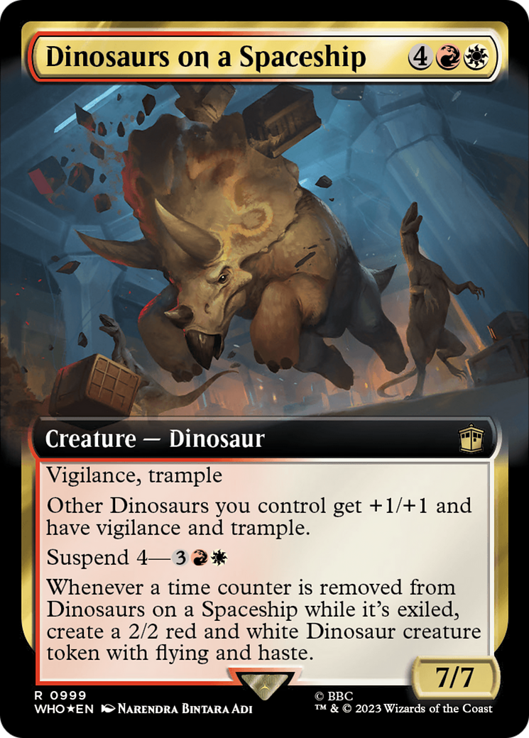 Image of Dinosaurs on a Spaceship (Extended Art) (Surge Foil) [Doctor Who]