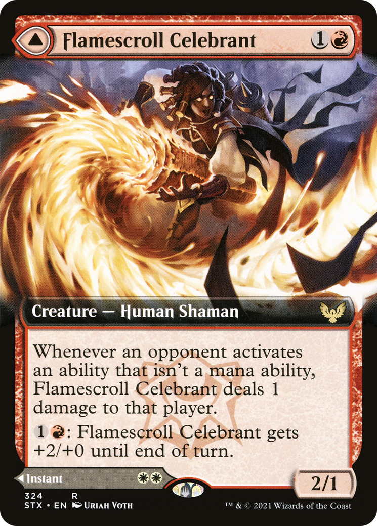 Image of Flamescroll Celebrant // Revel in Silence (Extended Art) [Strixhaven: School of Mages]