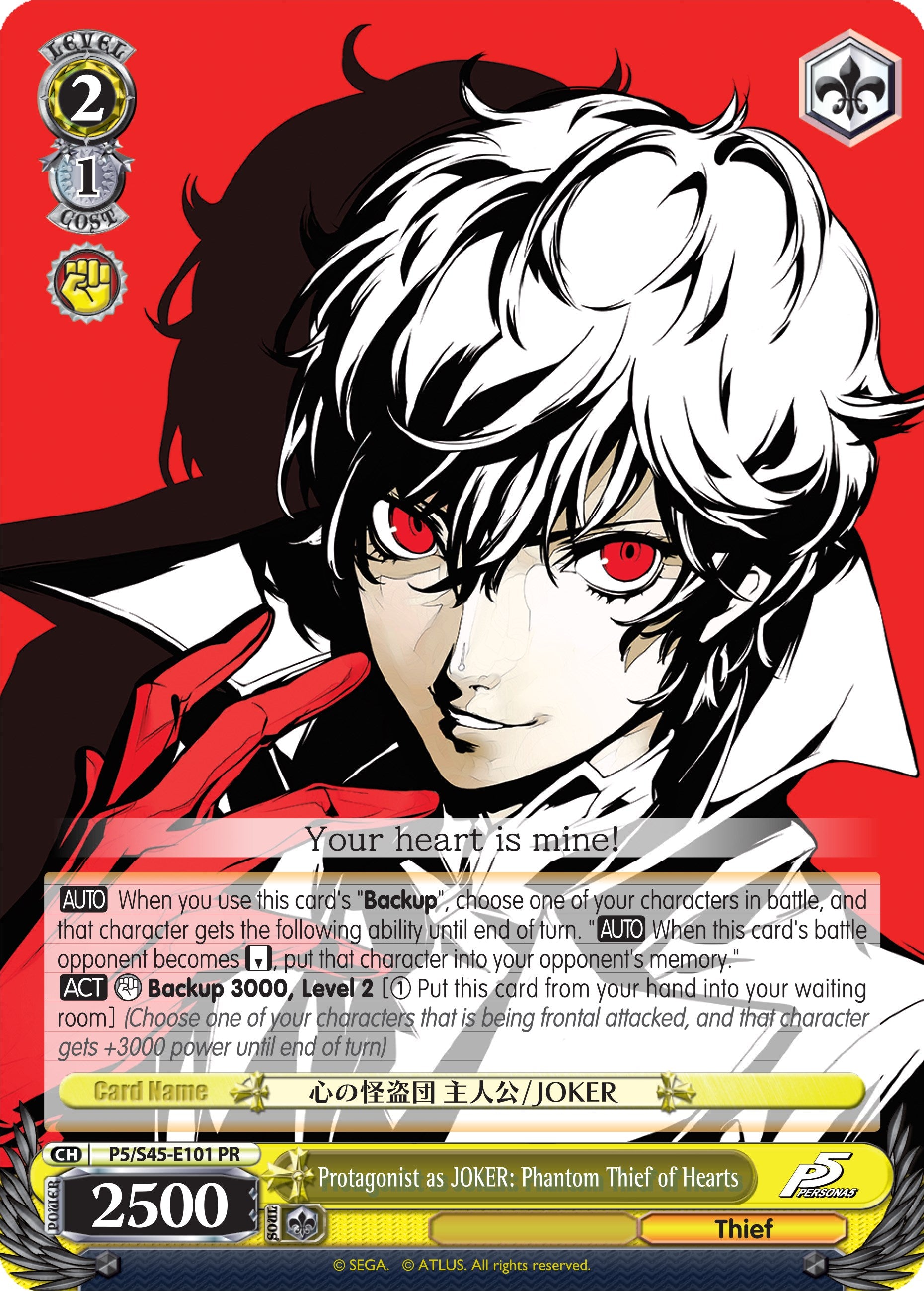 Image of Protagonist as JOKER: Phantom Thief of Hearts (P5/S45-E0101 PR) (Promo) [Persona 5]