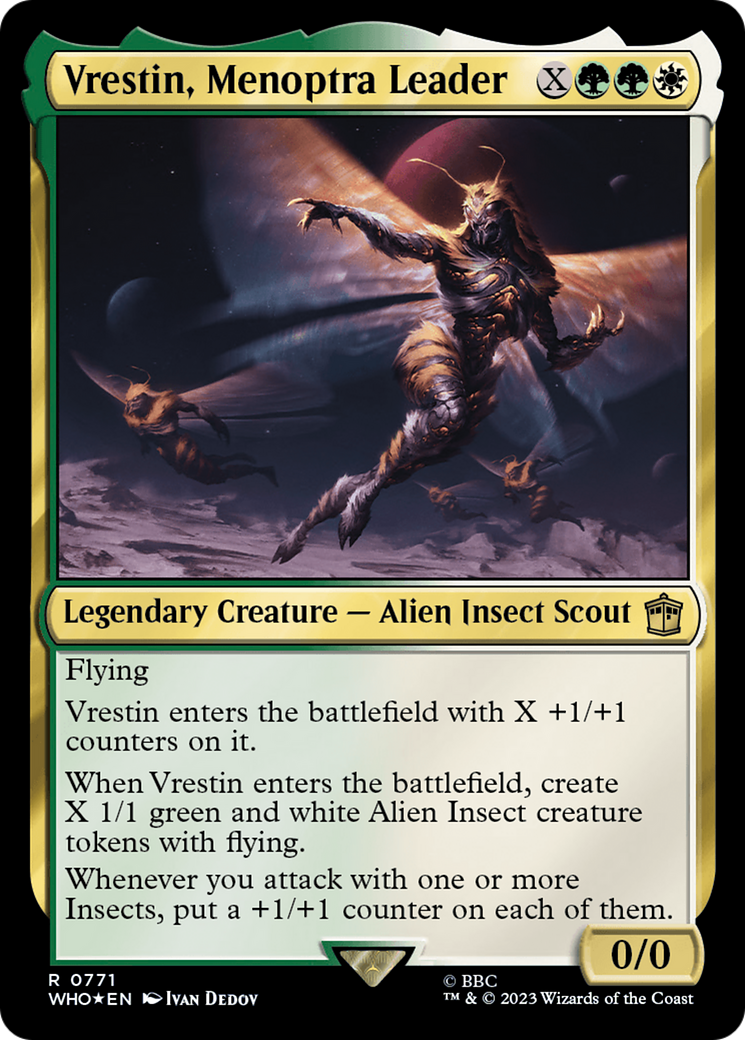 Image of Vrestin, Menoptra Leader (Surge Foil) [Doctor Who]
