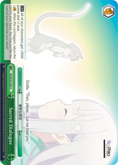 Image of Sacred Dialogue (RZ/SE35-E39 U) (Parallel Foil) [Re:ZERO: The Frozen Bond]