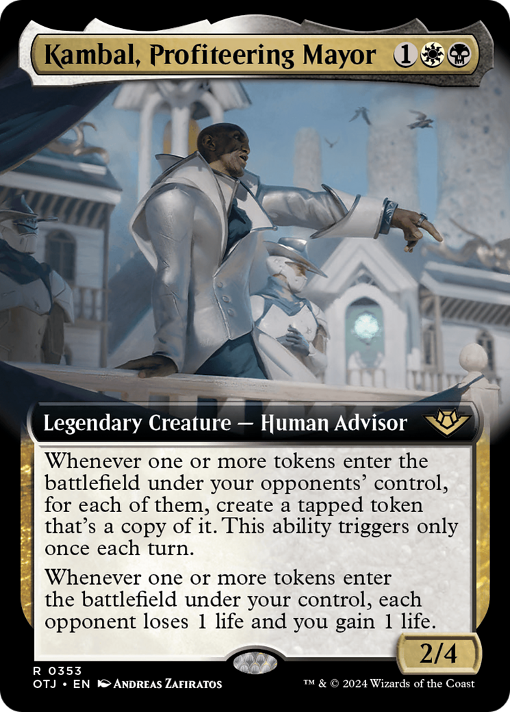 Image of Kambal, Profiteering Mayor (Extended Art) [Outlaws of Thunder Junction]