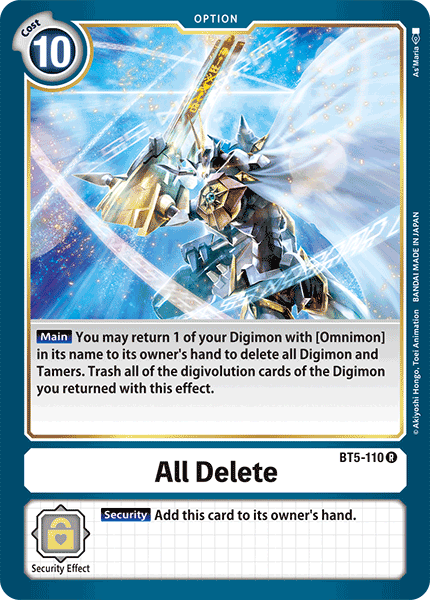 Image of All Delete [BT5-110] [Battle of Omni]
