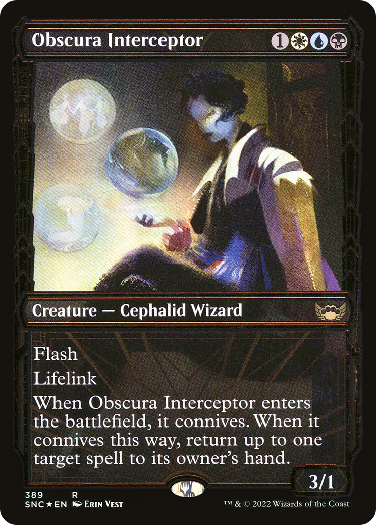 Image of Obscura Interceptor (Showcase Golden Age Gilded Foil) [Streets of New Capenna]