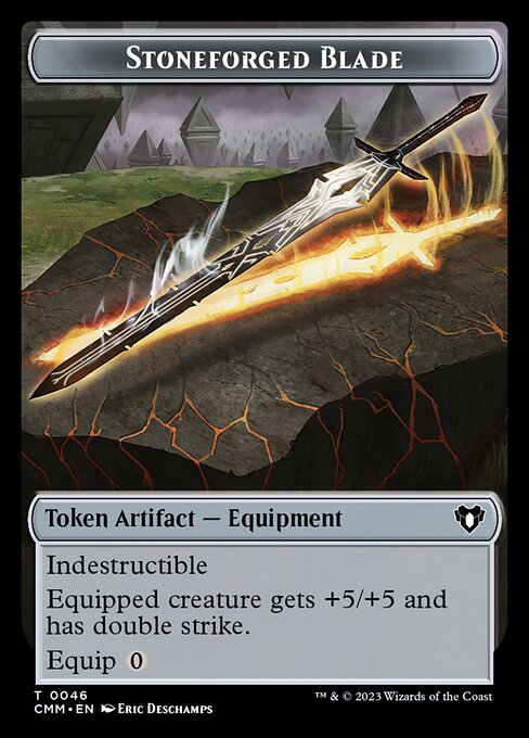 Image of Treasure // Stoneforged Blade Double-Sided Token [Commander Masters Tokens]