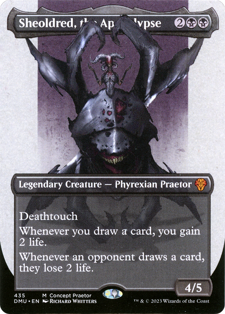 Image of Sheoldred, the Apocalypse (Borderless Concept Praetors) [Phyrexia: All Will Be One]