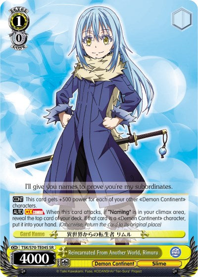 Image of Reincarnated From Another World, Rimuru (TSK/S70-TE04S SR) [That Time I Got Reincarnated as a Slime]