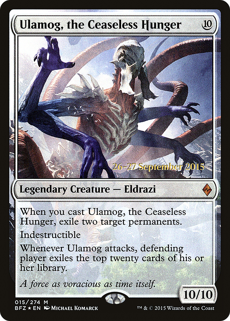 Image of Ulamog, the Ceaseless Hunger [Battle for Zendikar Prerelease Promos]