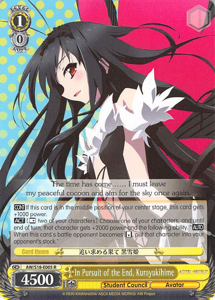 Image of In Pursuit of the End, Kuroyukihime (AW/S18-E005 R) [Accel World]