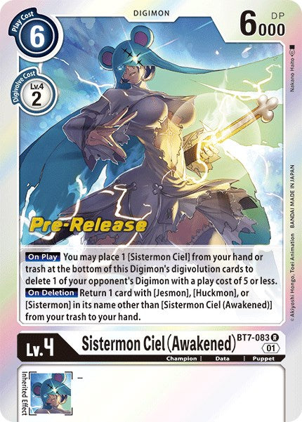 Image of Sistermon Ciel (Awakened) [BT7-083] [Next Adventure Pre-Release Cards]