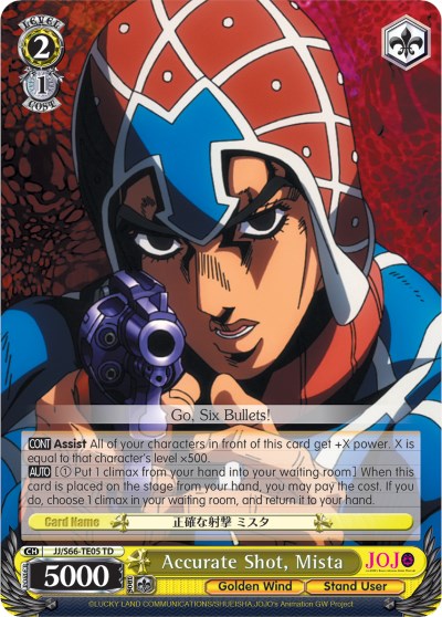 Image of Accurate Shot, Mista (JJ/S66-TE05 TD) [JoJo's Bizarre Adventure: Golden Wind]