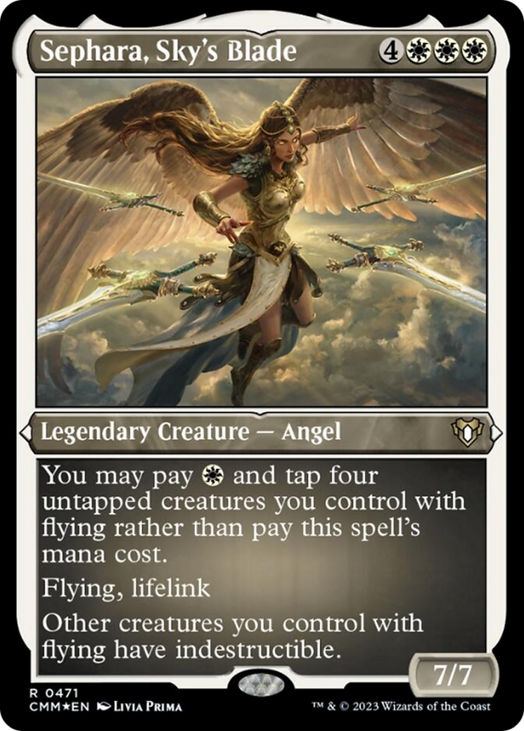 Image of Sephara, Sky's Blade (Foil Etched) [Commander Masters]
