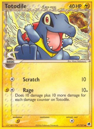 Image of Totodile (67/101) (Delta Species) (Stamped) [EX: Dragon Frontiers]