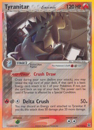 Image of Tyranitar (16/113) (Delta Species) (Stamped) [EX: Delta Species]