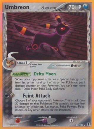 Image of Umbreon (17/113) (Delta Species) (Stamped) [EX: Delta Species]