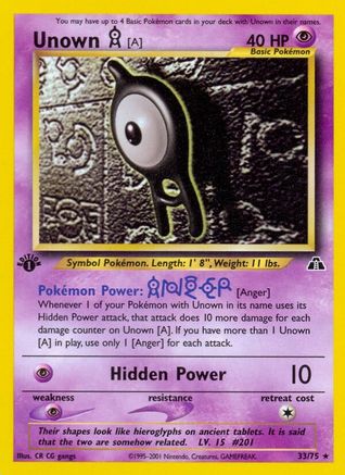 Image of Unown [A] (33/75) [Neo Discovery 1st Edition]