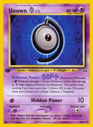 Image of Unown [D] (47/75) [Neo Discovery 1st Edition]