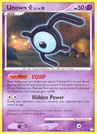 Image of Unown E (65/123) [Diamond & Pearl: Mysterious Treasures]